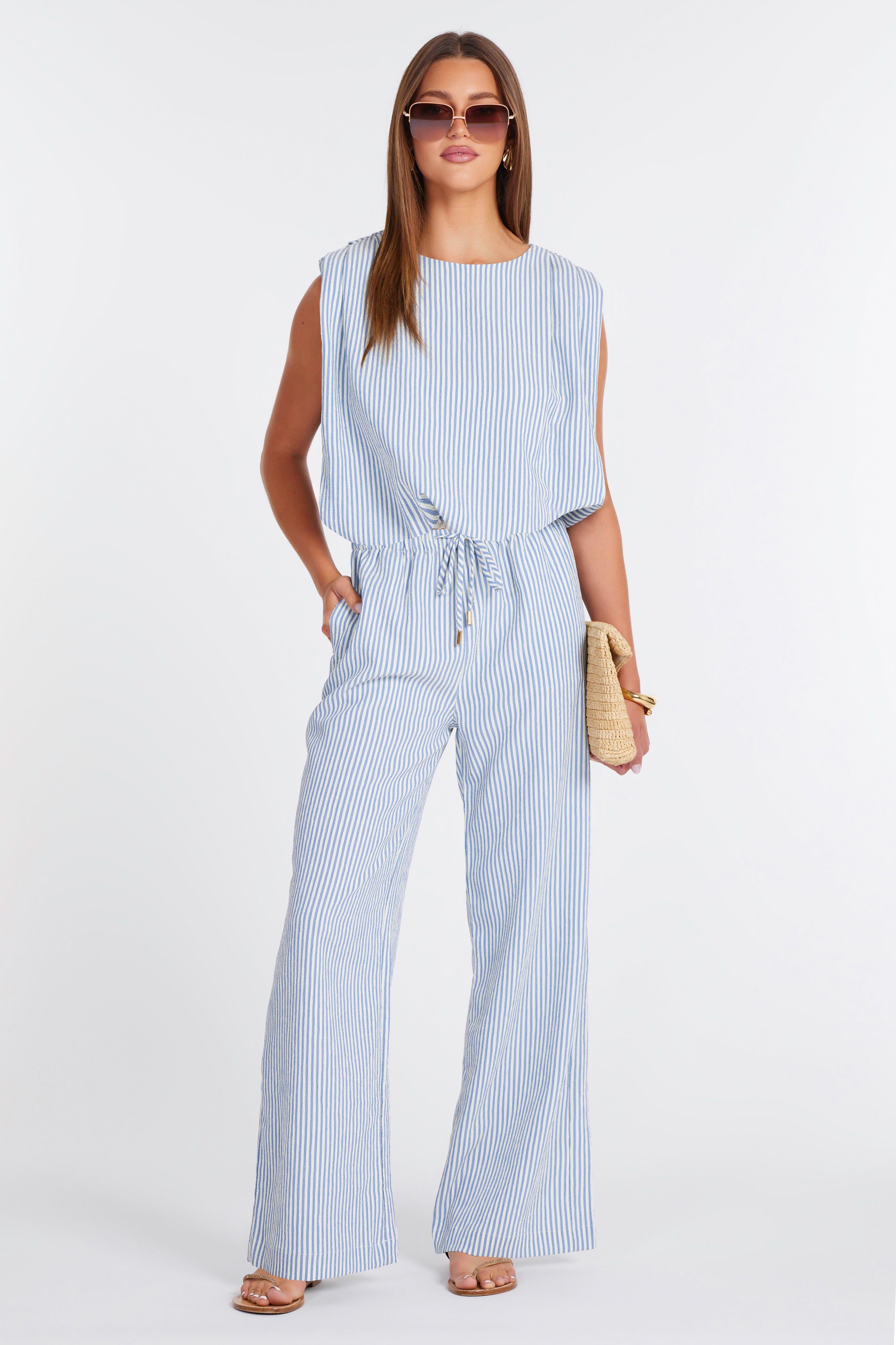 Serafina Stripe Pant BLUE Stripe / M