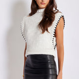 Richie Whipstitch Sweater White+Black