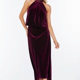Luxe Velvet Bubble Hem Halter Top