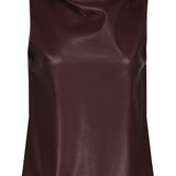Claude Faux Leather Cowl Neck