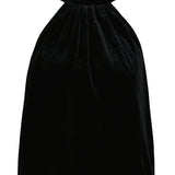 Luxe Velvet Bubble Hem Halter Top
