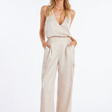 Pull-On Satin Cargo Pant