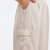 Pull-On Satin Cargo Pant