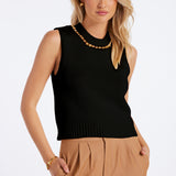 Savoy Chain Detail Sweater Tank