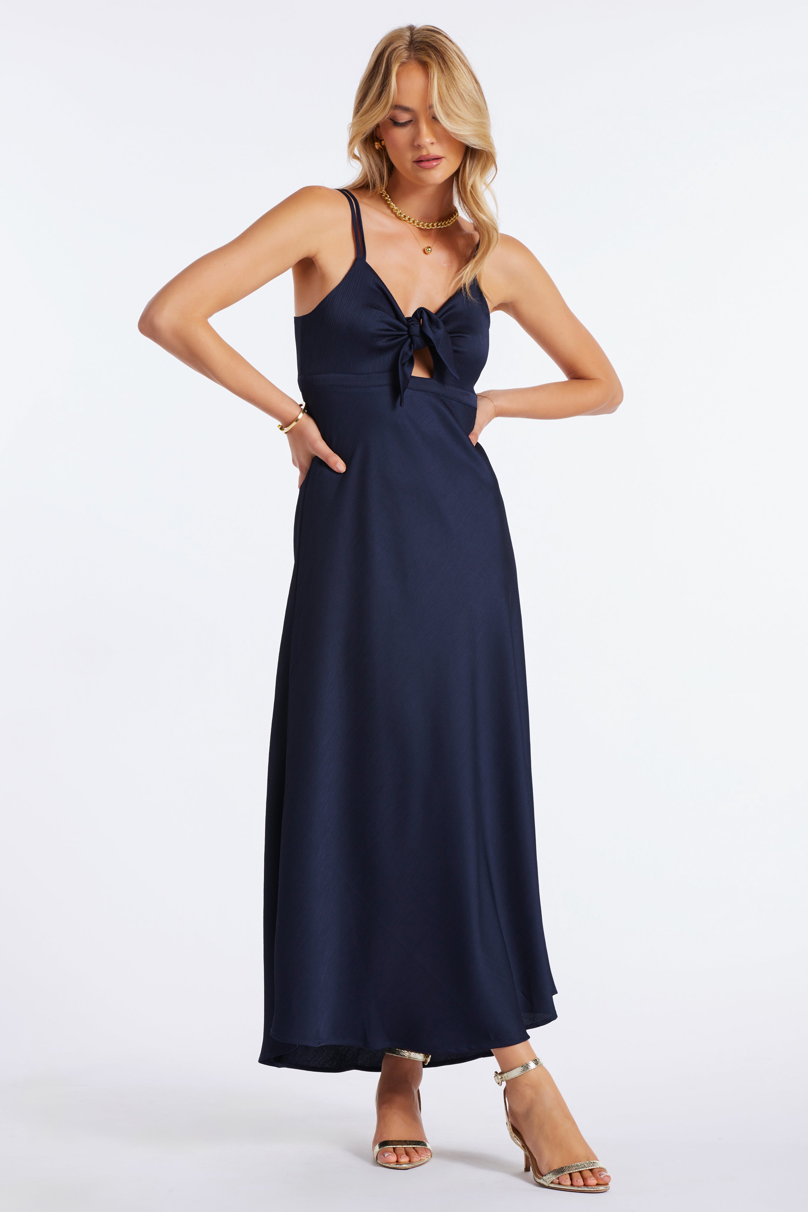 Bishop + Young | Micro Plisse Bias Cut Dress Indigo / M Bishop + Young | Micro Plisse Bias Cut Dress Indigo / M