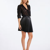Nouvelle Faux Leather Pleat Skirt