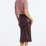 Colette Side Ruched Midi Skirt