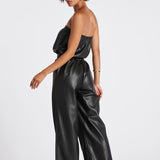 Glam Slam Vegan Leather Jumpsuit