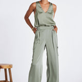 Pull-On Satin Cargo Pant