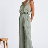 Pull-On Satin Cargo Pant