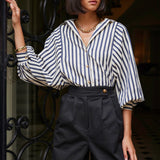 Aly Dolman Sleeve Striped Top