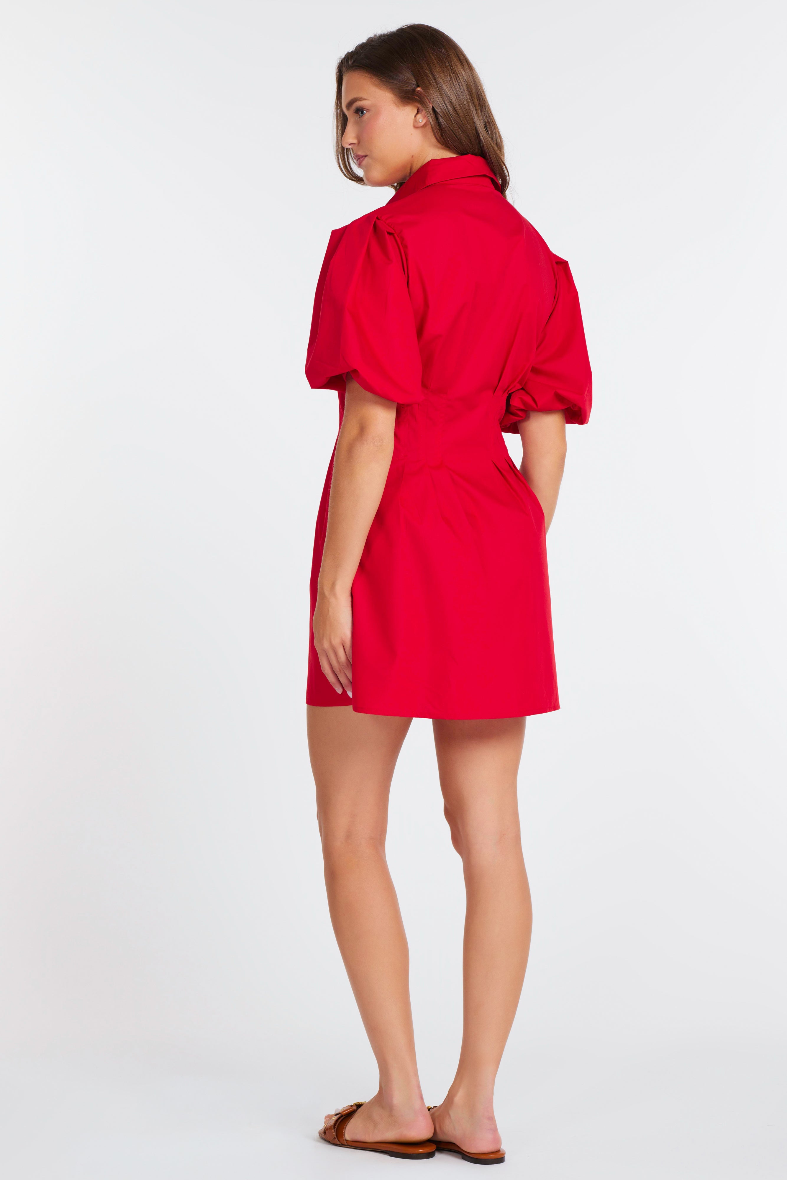 Bishop + Young | Jacqueline Bubble Sleeve Dress CHERRY / S Bishop + Young | Jacqueline Bubble Sleeve Dress CHERRY / S