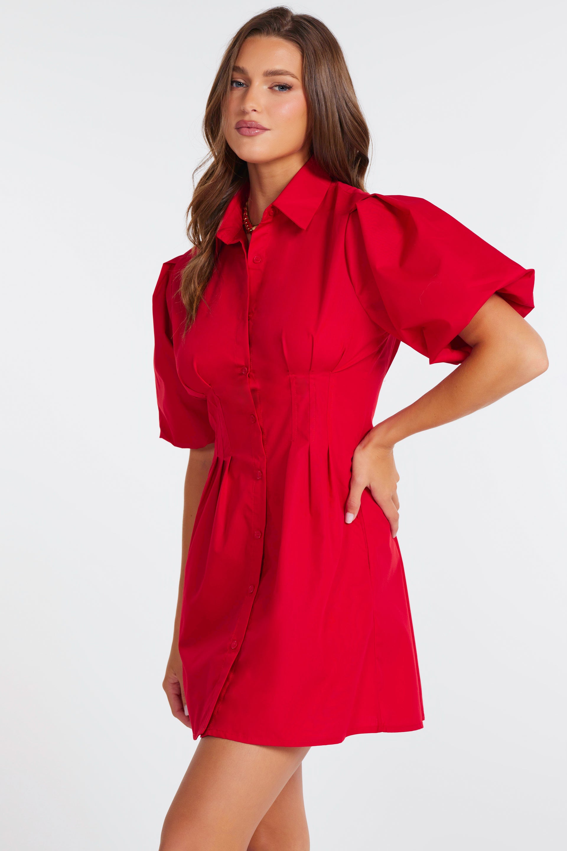womens red shirt dress Bishop + Young