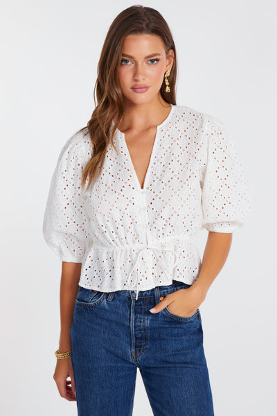 Chloe Eyelet Top – Bishop + Young