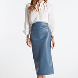 Colette Side Ruched Midi Skirt