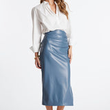 Colette Side Ruched Midi Skirt