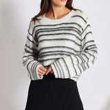 Noelle Stripe Fuzzy Sweater