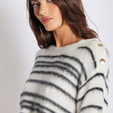 Noelle Stripe Fuzzy Sweater