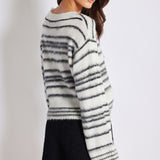 Noelle Stripe Fuzzy Sweater