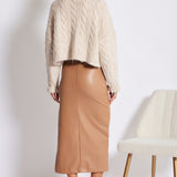 Colette Side Ruched Midi Skirt