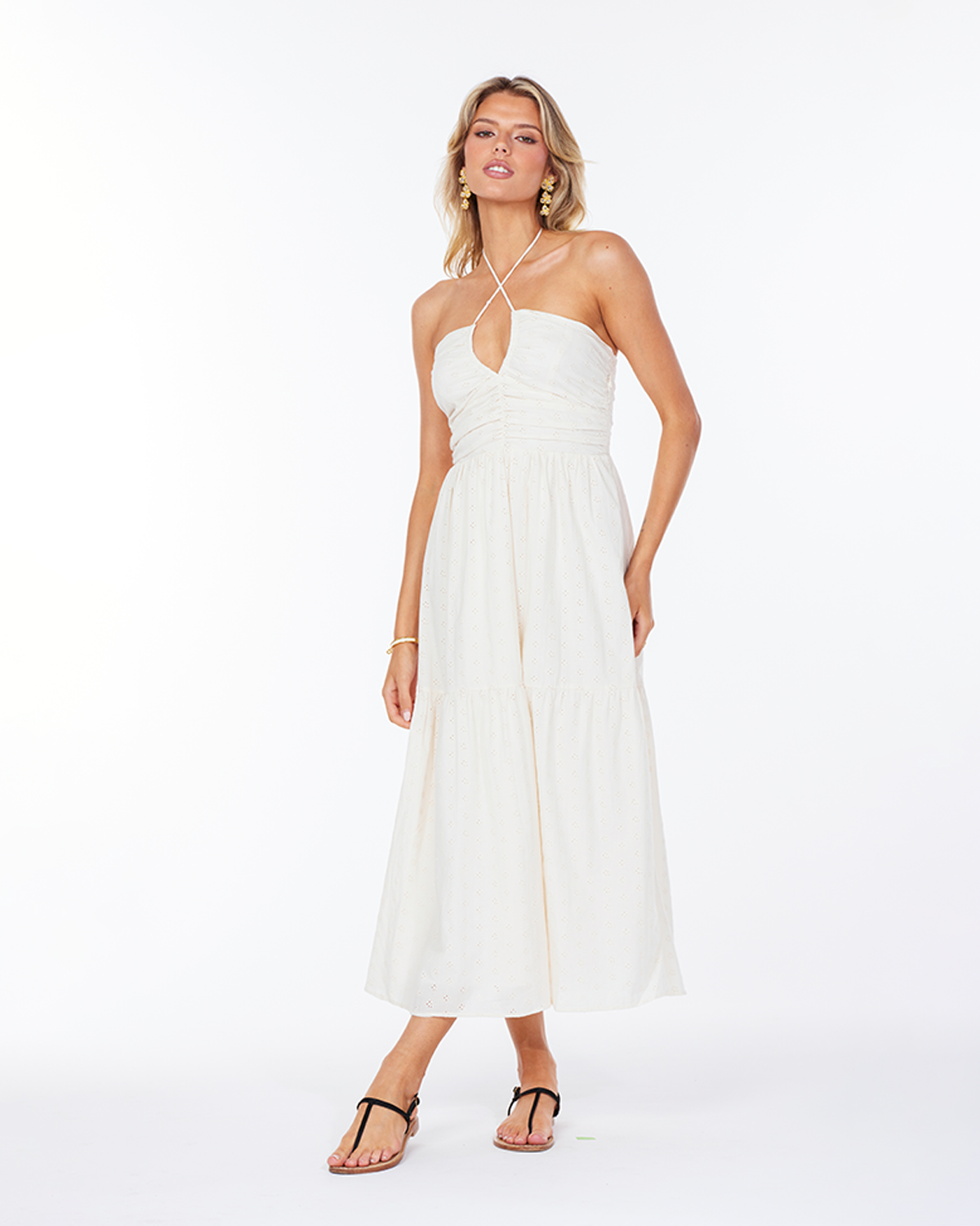 Bishop + Young | Aeries Halter Dress IVORY EYELET / L Bishop + Young | Aeries Halter Dress IVORY EYELET / L