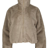 Faux Fur Funnel Neck Bomber