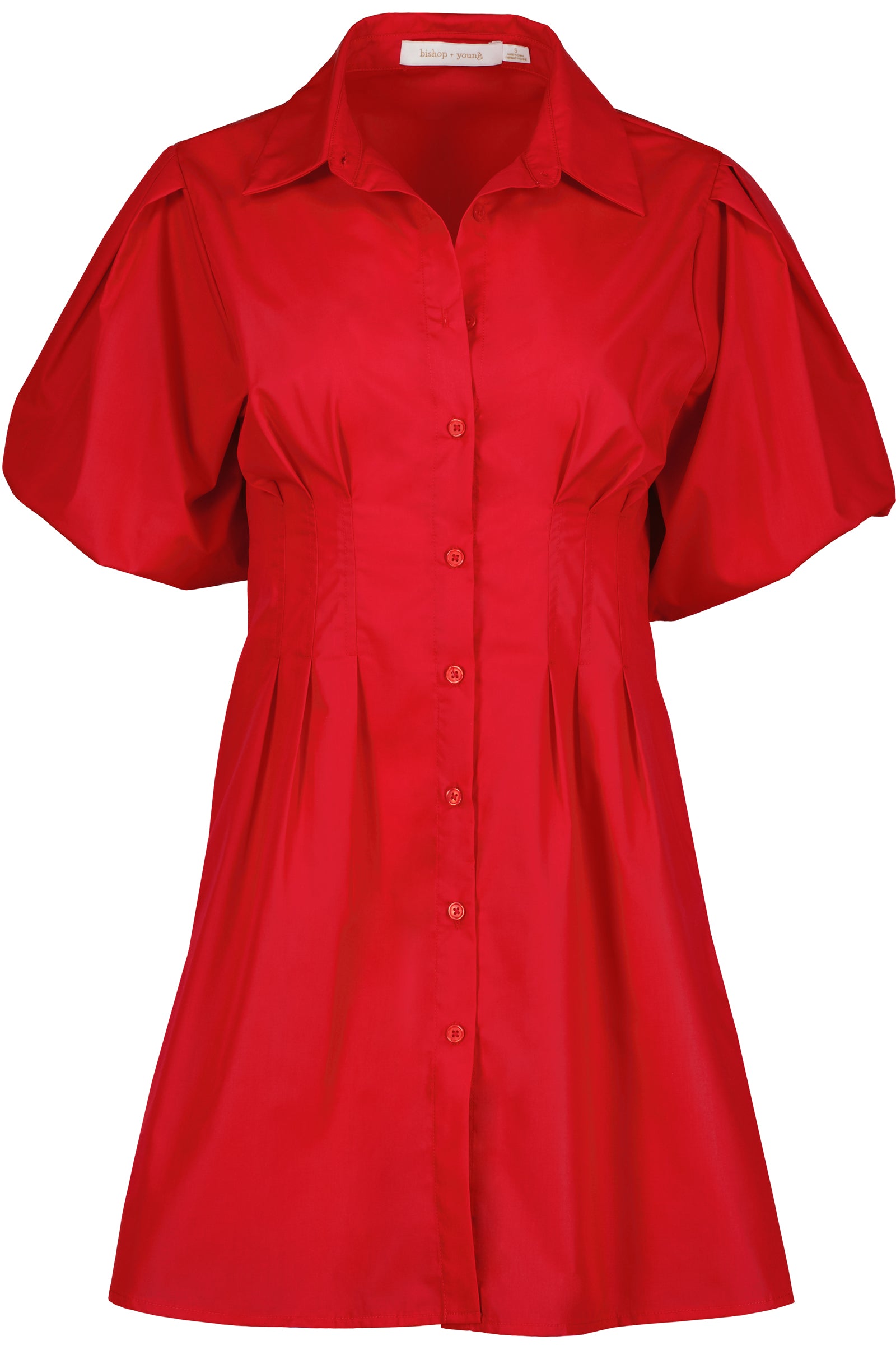 Bishop + Young | Jacqueline Bubble Sleeve Dress Cherry / S Bishop + Young | Jacqueline Bubble Sleeve Dress Cherry / S