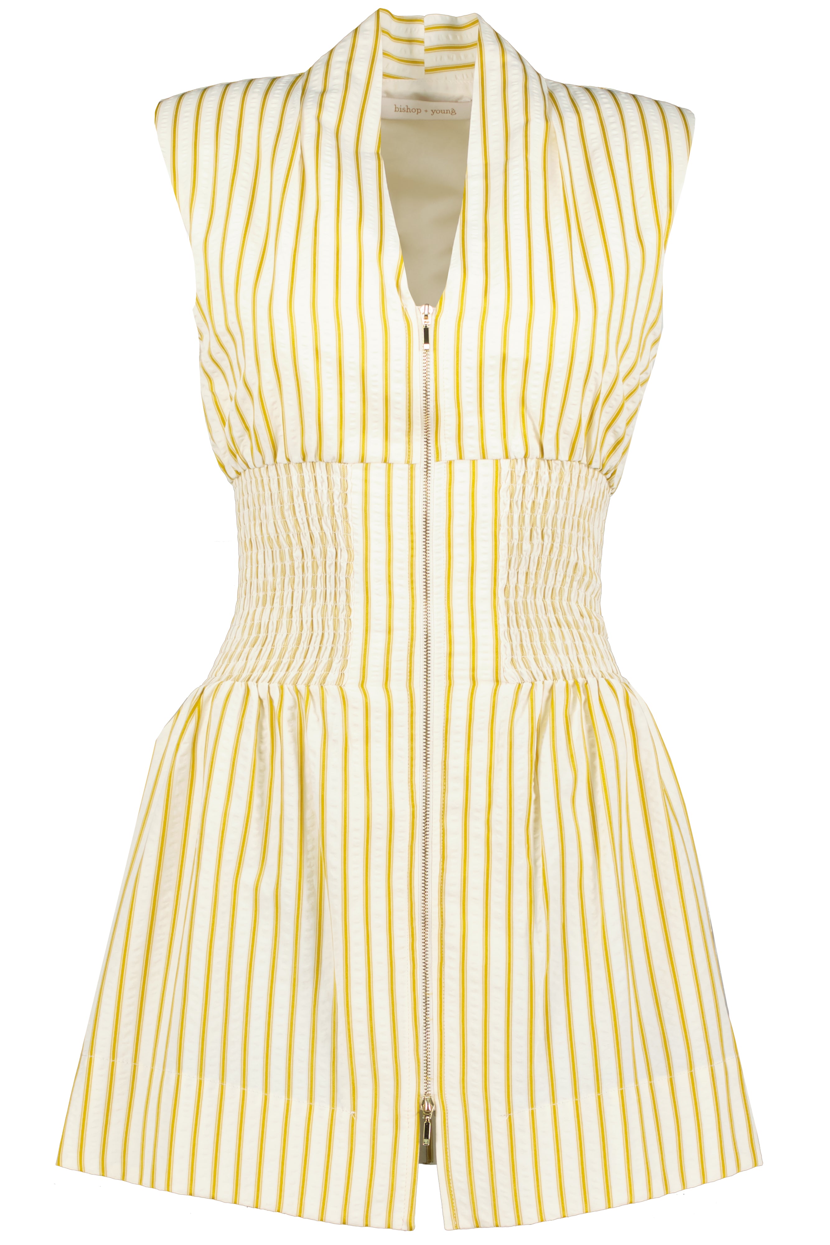 Bishop + Young Women's Serene Zip Front Mini Dress - Natural
