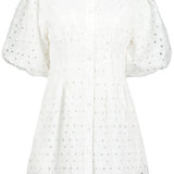 Jacqueline Bubble Sleeve Eyelet Dress