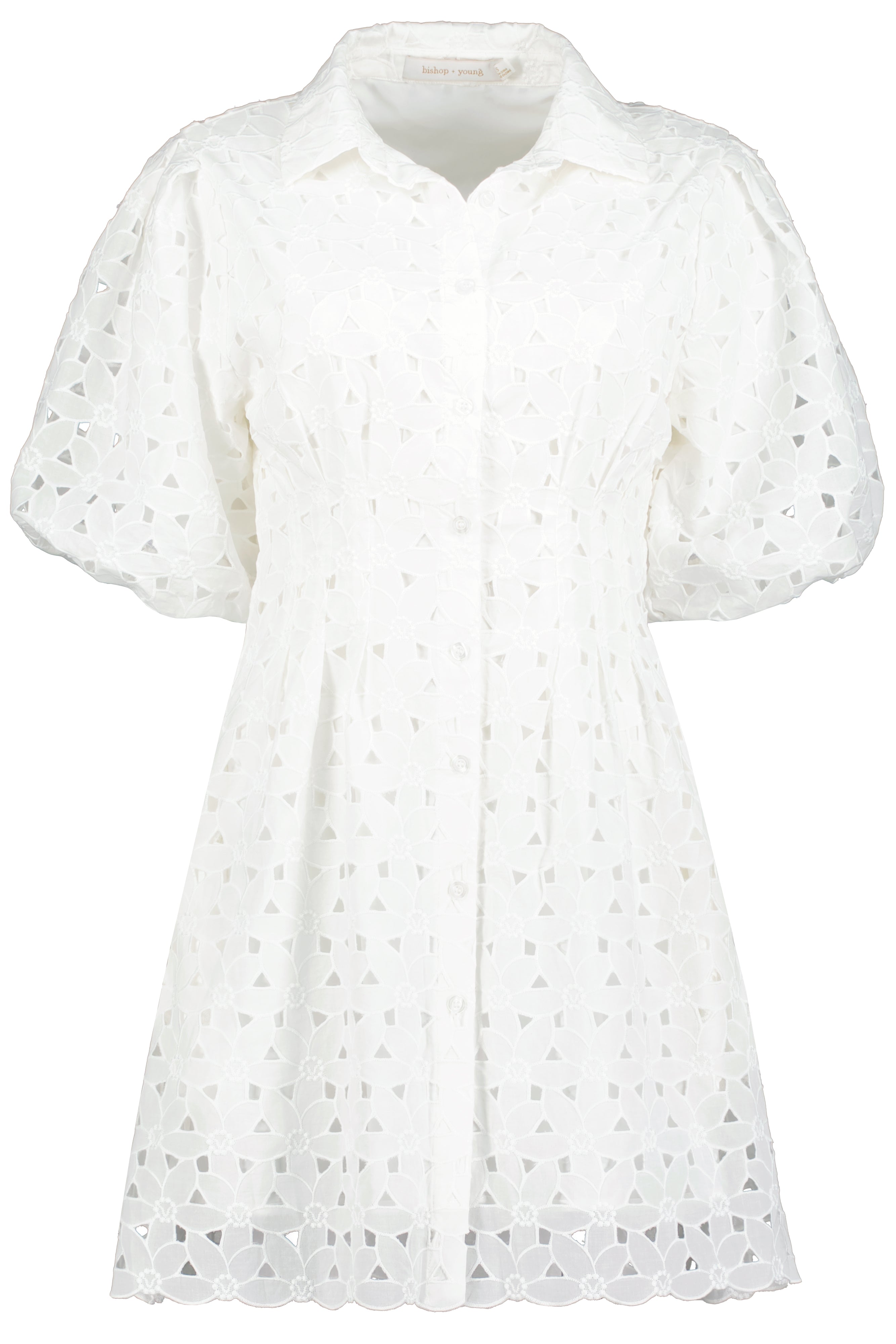 white eyelet dress with sleeves Bishop + Young