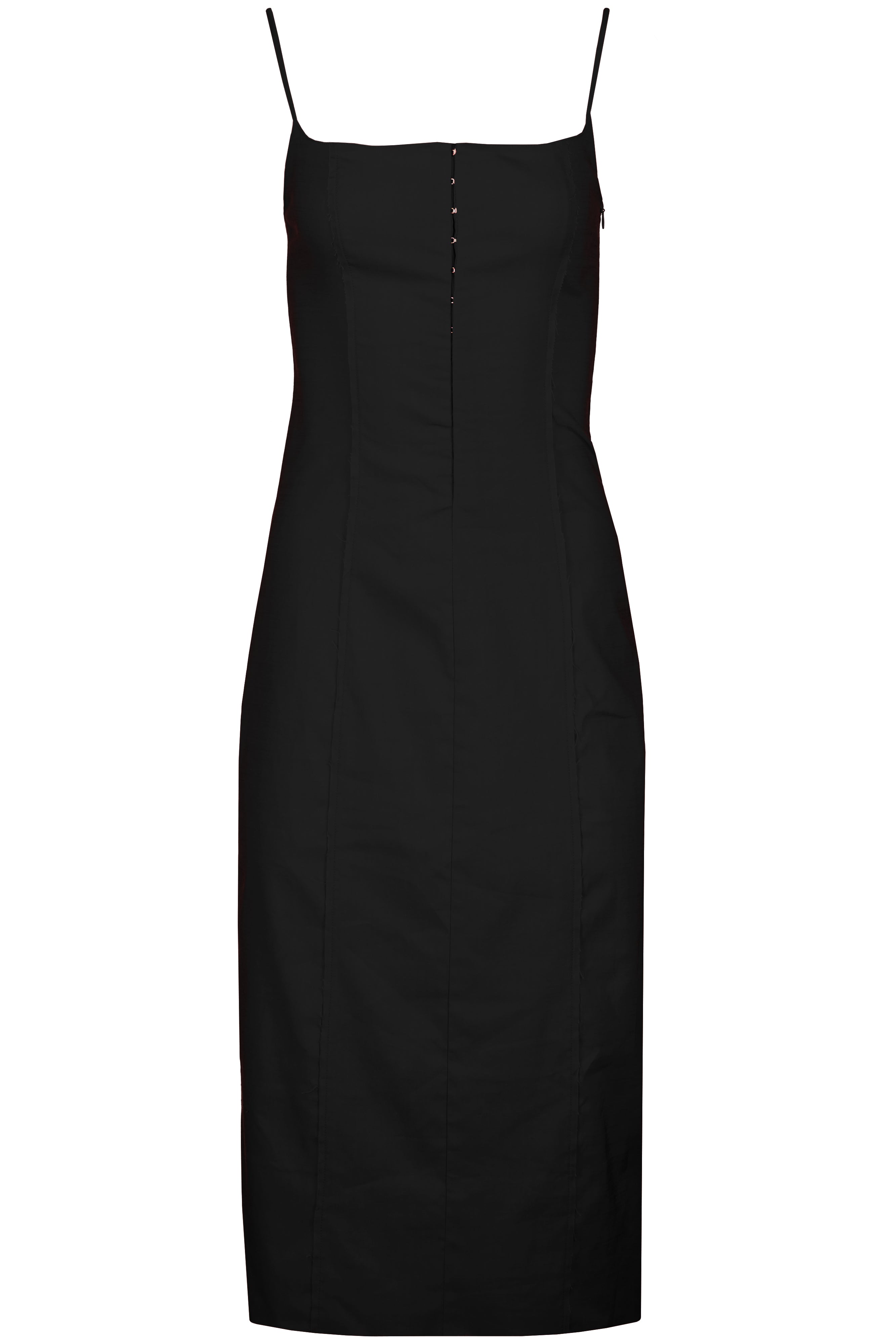 hook and eye midi dress Make a statement in the Alexis Hook-and-Eye Midi Dress, where modern design meets timeless elegance. The fitted silhouette and drop waist beautifully accentuate your figure, while the sheer midi skirt adds a