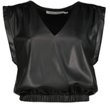 Simone Vegan Leather Top