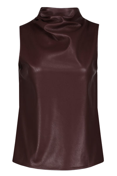 Claude Faux Leather Cowl Neck – Bishop + Young