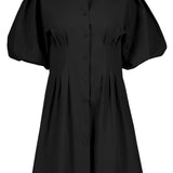 Jacqueline Midi Bubble Sleeve Dress