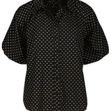 Anise Printed Bubble Sleeve Top